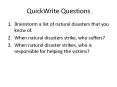 QuickWrite Questions PowerPoint PPT Presentation