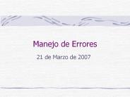 Manejo de Errores
