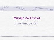 Manejo de Errores PowerPoint PPT Presentation