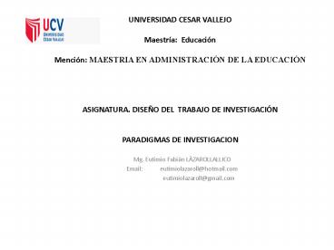 UNIVERSIDAD CESAR VALLEJO Maestr
