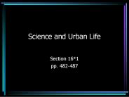 Science and Urban Life
