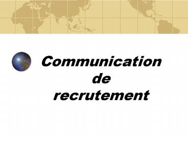 Communication de recrutement