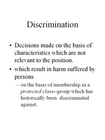 Discrimination