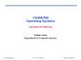 CS450/550 Operating Systems Lecture 4 memory PowerPoint PPT Presentation