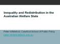 Inequality and Redistribution in the Australian Welfare State PowerPoint PPT Presentation