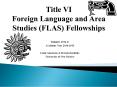 Title VI Foreign Language and Area Studies (FLAS) Fellowships PowerPoint PPT Presentation