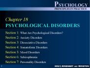 Chapter 18 PSYCHOLOGICAL DISORDERS