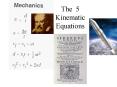 The 5 Kinematic Equations PowerPoint PPT Presentation