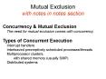 Mutual Exclusion  with notes in notes section PowerPoint PPT Presentation