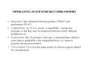 OPERATING SYSTEM DESIGN PHILOSOPHY