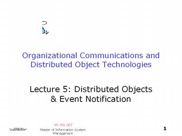 Organizational Communications and Distributed Object Technologies