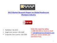 Pearlescent Shampoo Industry Forecasts and Trend Analysis 2015