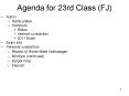 Agenda for 23rd Class (FJ) PowerPoint PPT Presentation