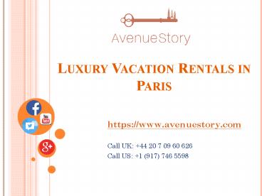 Luxury Vacation Rentals in Paris