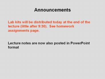 Announcements