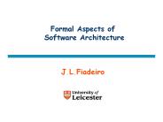Formal Aspects of Software Architecture