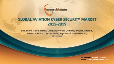 Growth prospects of the Global Aviation Cyber Security market, Demand,Trends,Forecast, 2015-2019