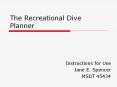 The Recreational Dive Planner PowerPoint PPT Presentation