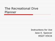 The Recreational Dive Planner