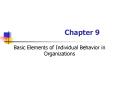 Basic Elements of Individual Behavior in Organizations PowerPoint PPT Presentation