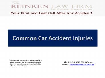 Common Car Accident Injuries