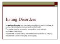 Eating Disorders PowerPoint PPT Presentation