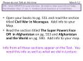 Open your books to pg. 551 and read the section titled Civil War in Nicaragua. Add info to your Map. PowerPoint PPT Presentation