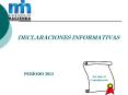 DECLARACIONES INFORMATIVAS PowerPoint PPT Presentation