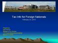 Tax Info for Foreign Nationals PowerPoint PPT Presentation