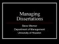 Managing Dissertations PowerPoint PPT Presentation