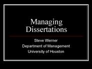 Managing Dissertations