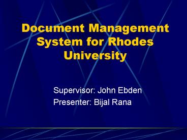 Document Management System for Rhodes University