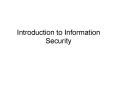 Introduction to Information Security PowerPoint PPT Presentation