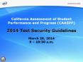 2014 Test Security Guidelines PowerPoint PPT Presentation