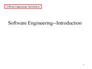 Software Engineering--Introduction