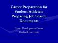 Career Preparation for Student-Athletes: Preparing Job Search Documents PowerPoint PPT Presentation