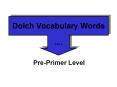 Dolch Vocabulary Words PowerPoint PPT Presentation
