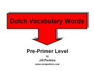 Dolch Vocabulary Words