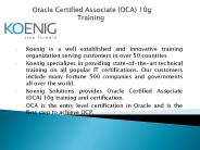 Oracle Certified Associate (OCA) 10g Training