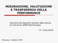 MISURAZIONE, VALUTAZIONE E TRASPARENZA DELLA PERFORMANCE PowerPoint PPT Presentation