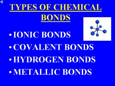 TYPES OF CHEMICAL BONDS