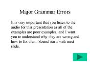 Major Grammar Errors