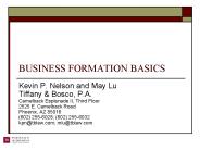 BUSINESS FORMATION BASICS