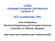 CS252 Graduate Computer Architecture Lecture 17 ECC (continued), CRC