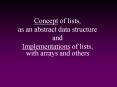 Concept of lists, PowerPoint PPT Presentation