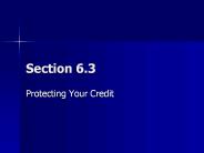 Protecting Your Credit