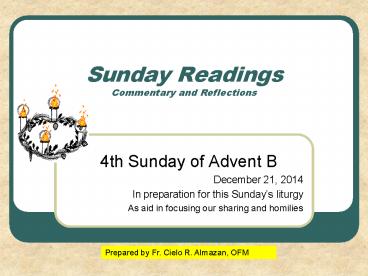 Sunday Readings Commentary and Reflections