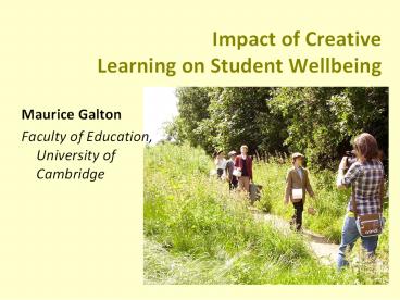 Impact of Creative Learning on Student Wellbeing