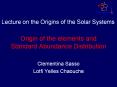Origin of the elements and Standard Abundance Distribution PowerPoint PPT Presentation