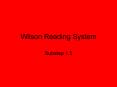 Wilson Reading System PowerPoint PPT Presentation